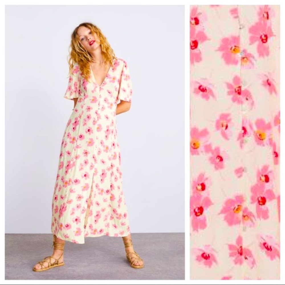 Zara floral print dress